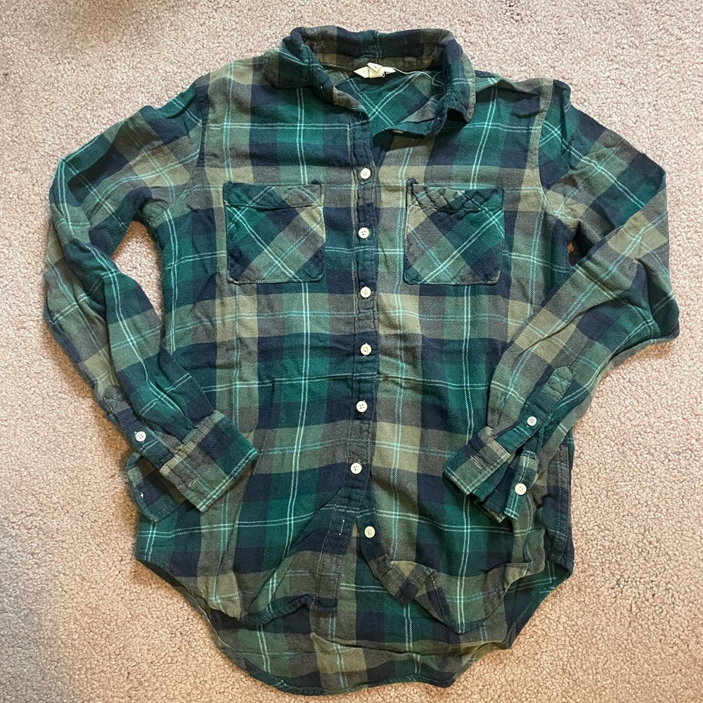 Aeropostale Green Plaid Flannel